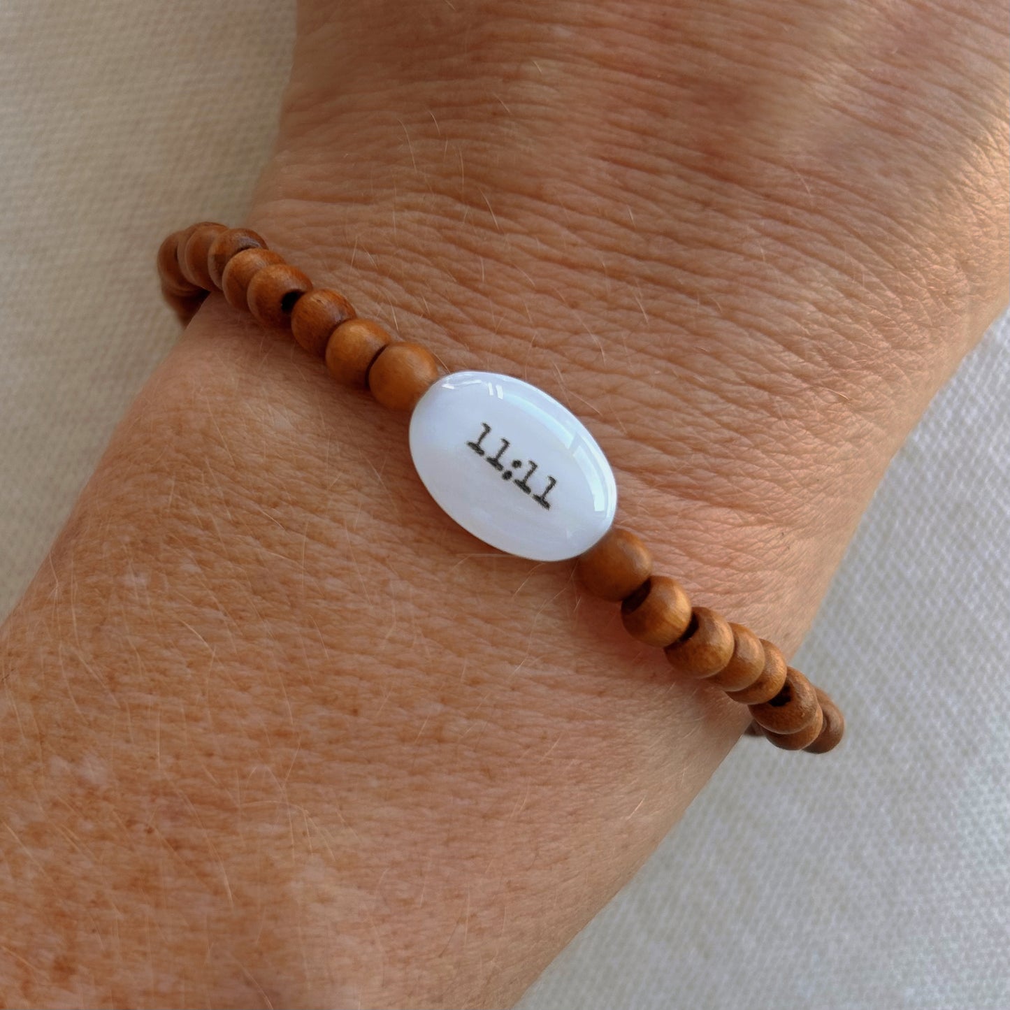 11:11 wooden beaded bracelet