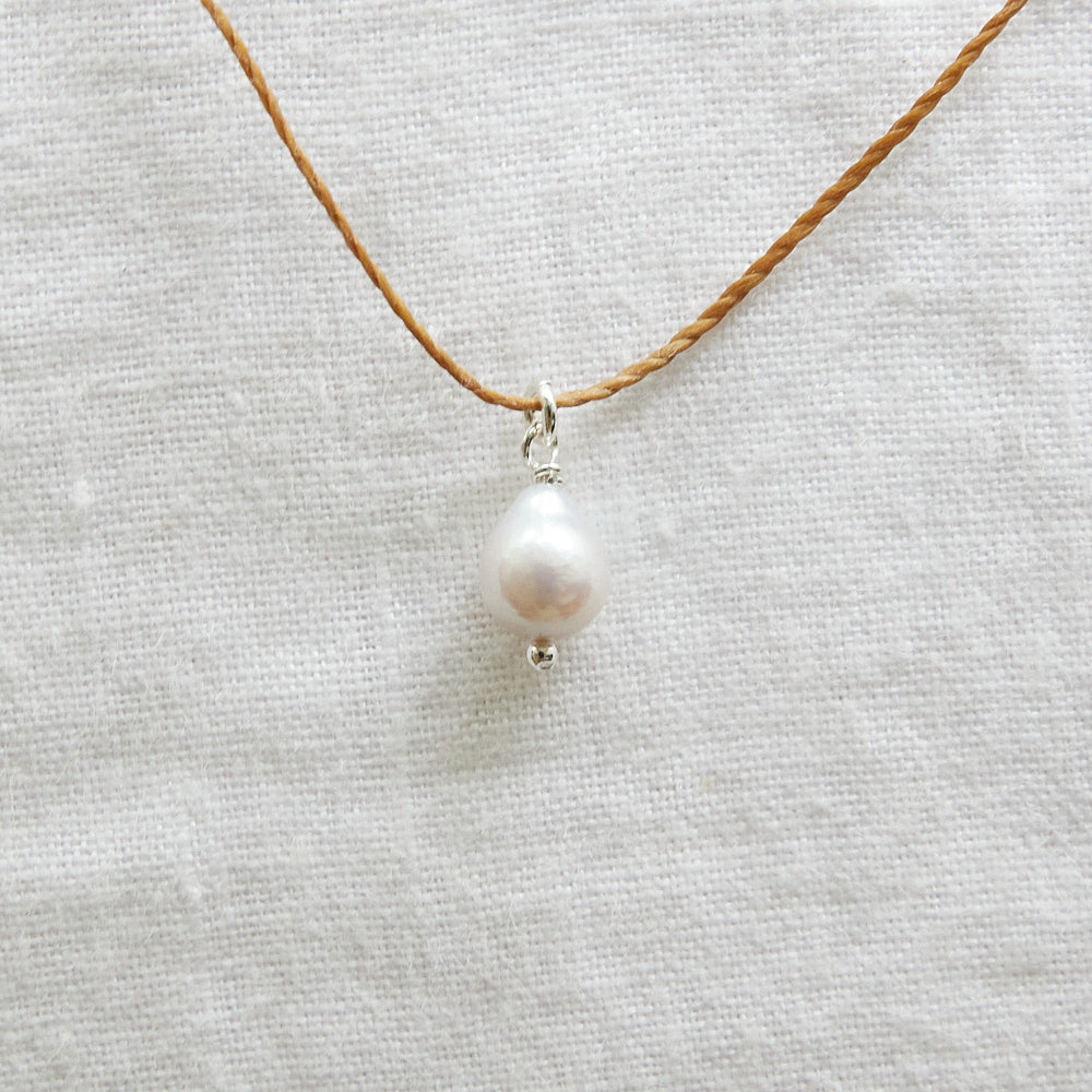 Freshwater pearl cord necklace