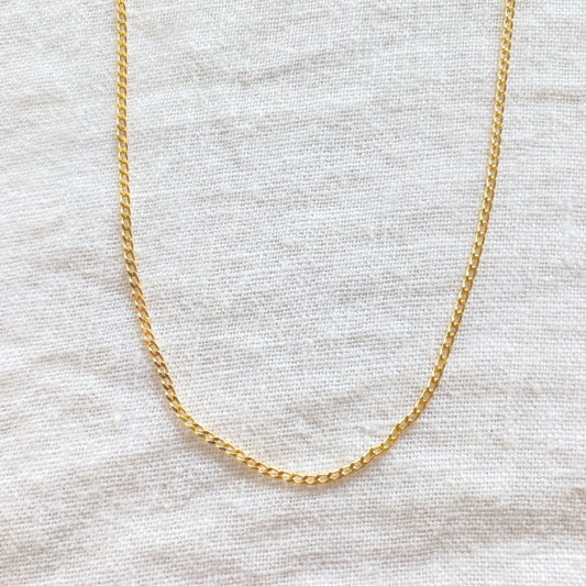 Curb chain 24k gold plated necklace