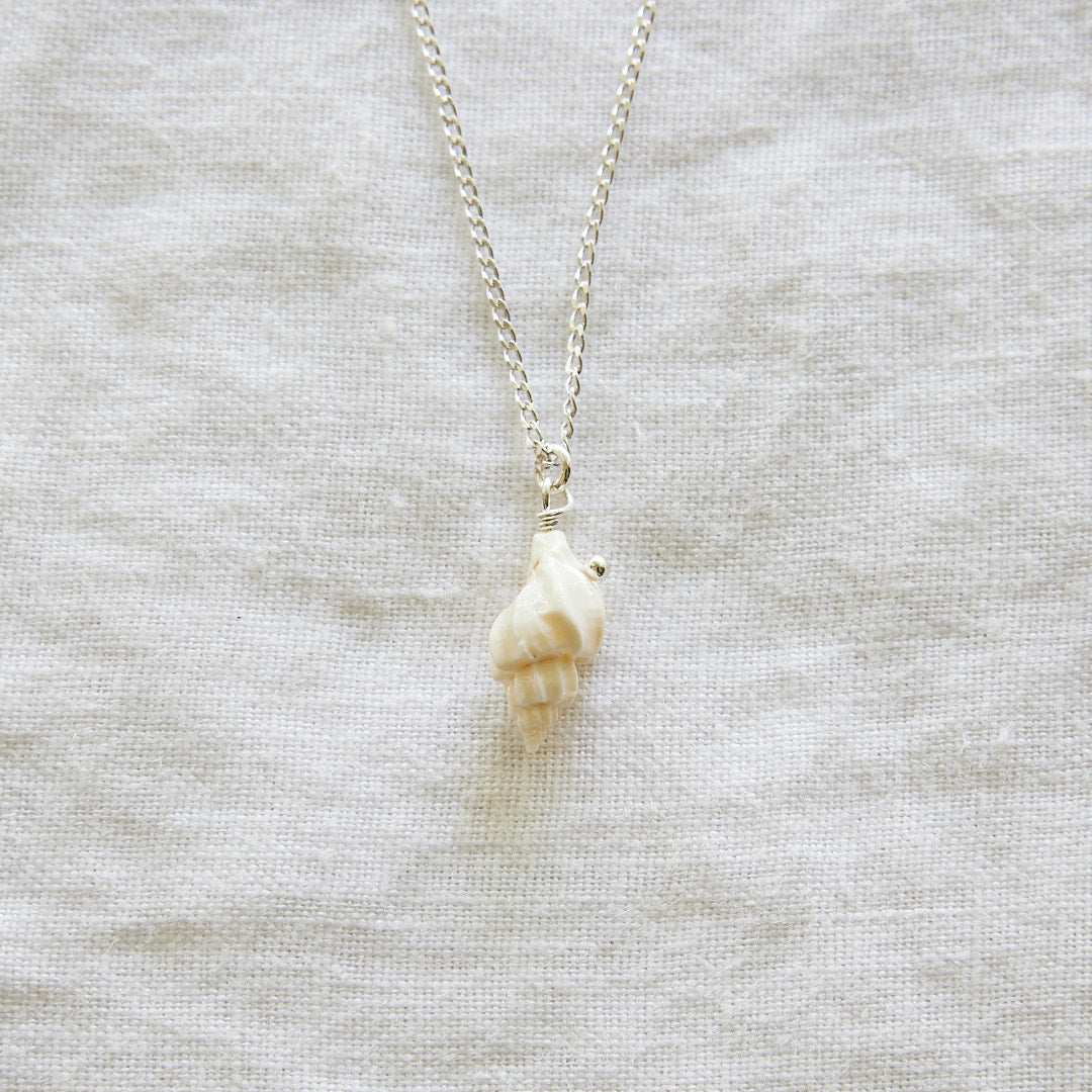 Natural Seashell Sterling Silver Necklace