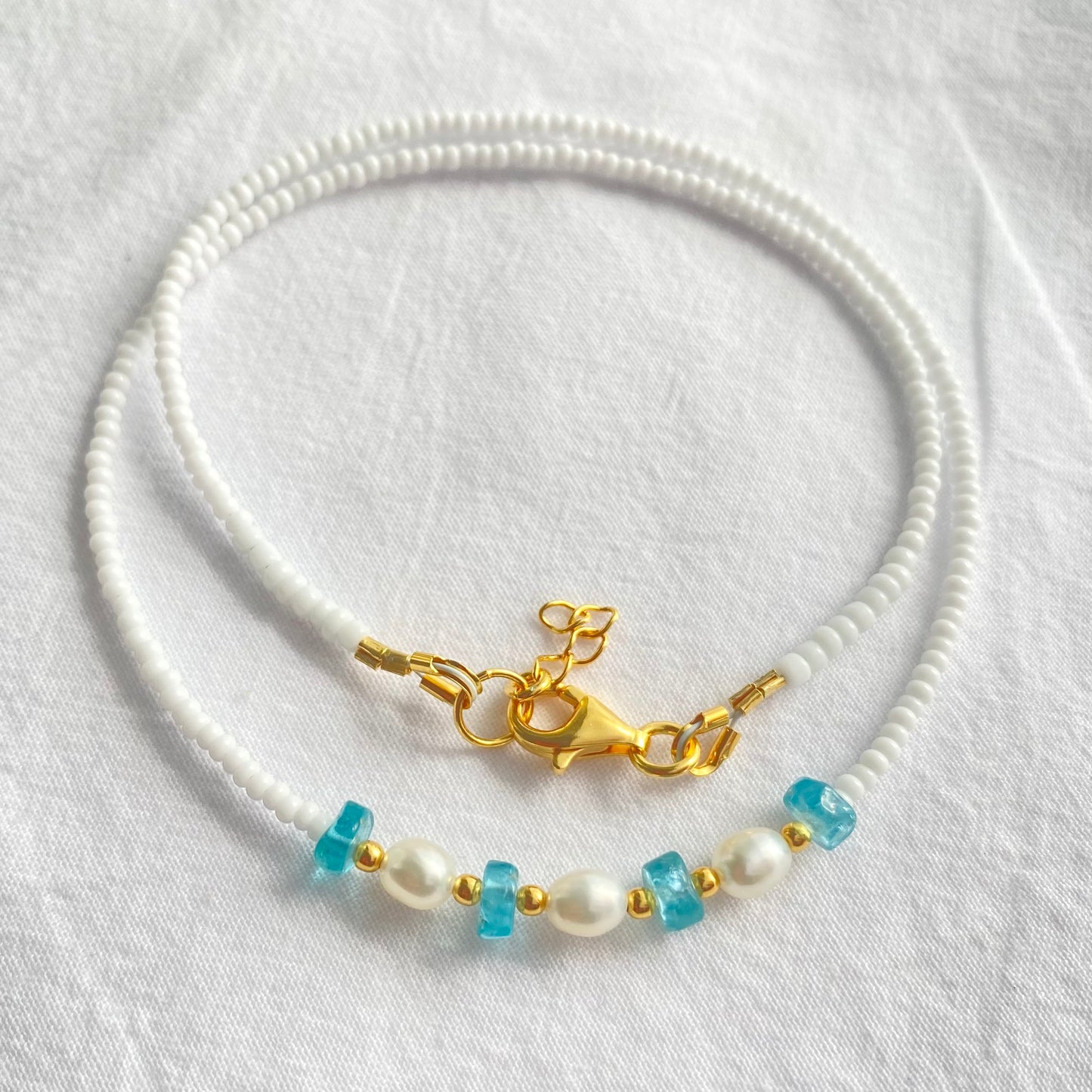 Apatite & freshwater pearl Necklace