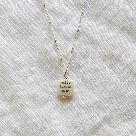 Salty kisses xoxo ball chain necklace