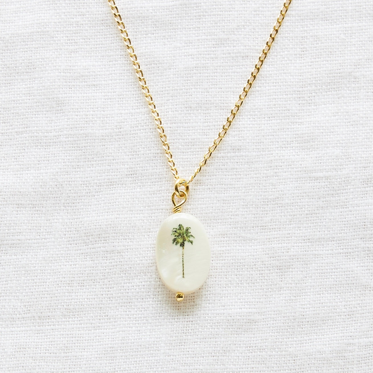 Palm Tree necklace on 24k Gold Plated chain