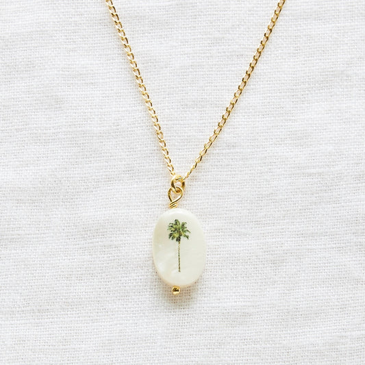 Palm Tree necklace on 24k Gold Plated chain