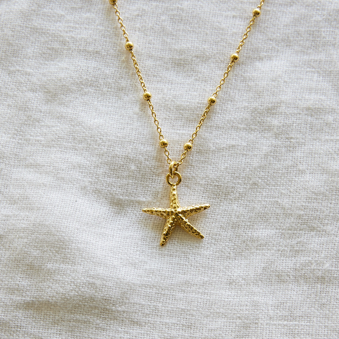 Starfish on 24k Gold Plated ball chain