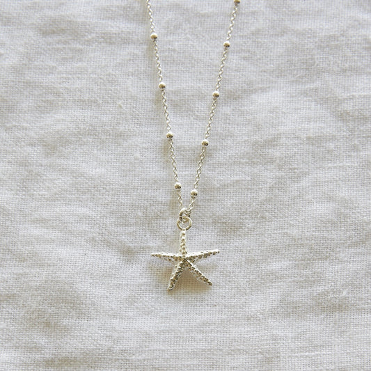 Starfish on sterling silver ball chai