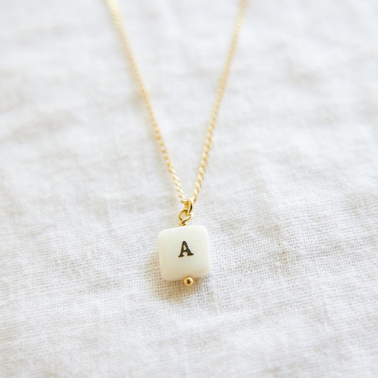 Petite Letter Necklace 24k Gold Plated