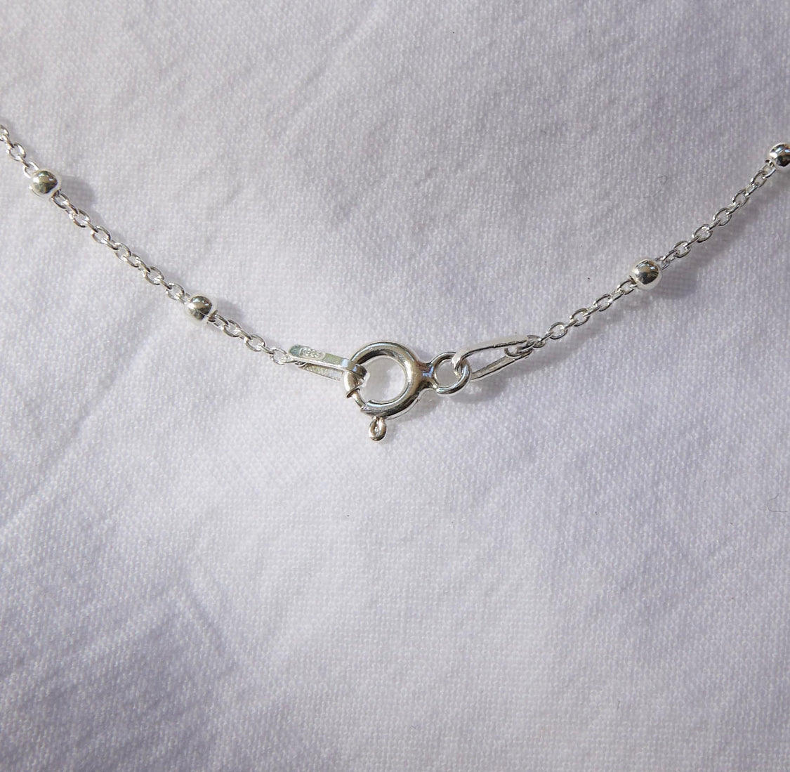 Natural Seashell on Sterling Silver ball chain