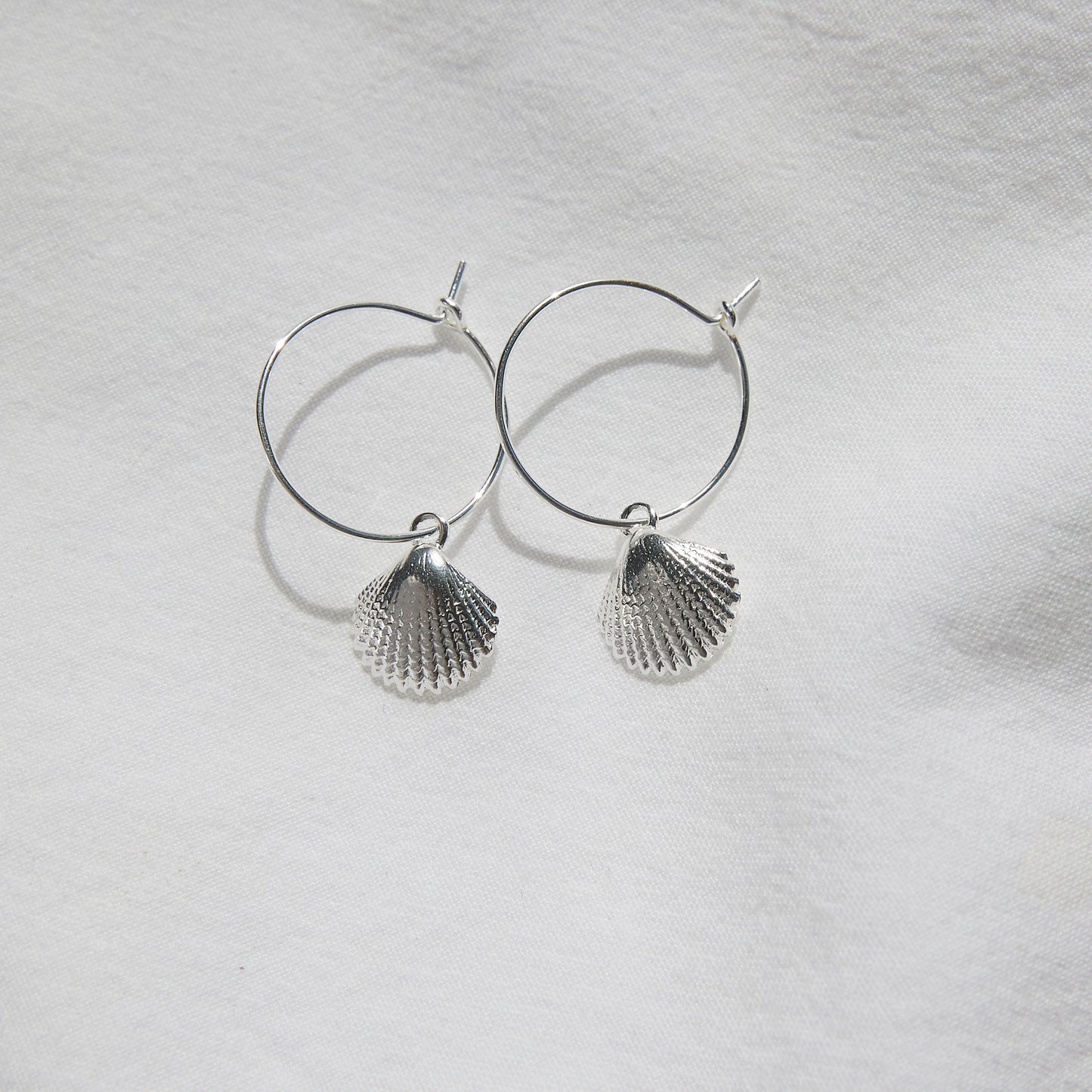 Créoles coquillage argent sterling