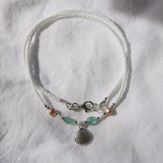 Sunlit Seashell Sterling silver necklace