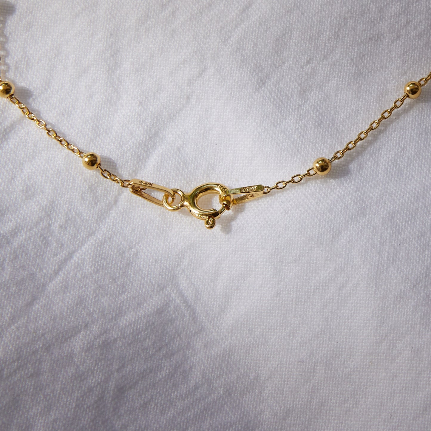 Ball chain Necklace 24k Gold plated sterling silver